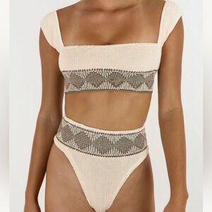 Elysiian overlay bikini in sand